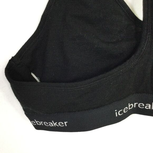 Icebreaker Womens Sprite Racerback Bra Wide Strap Stretch Black Size Medium - Picture 6 of 8